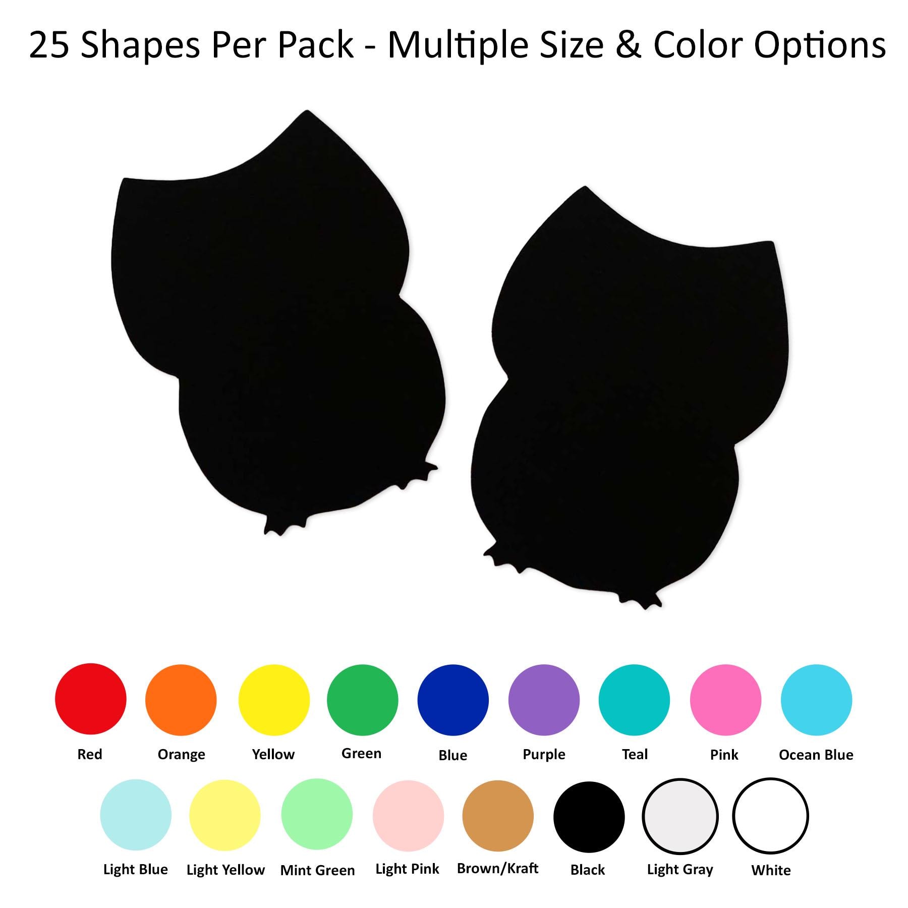 25 Pack - Paper Owl Shapes, Owl Die Cuts, Paper Animal Shapes, Owl Paper Shape, DIY Paper Crafts, DI