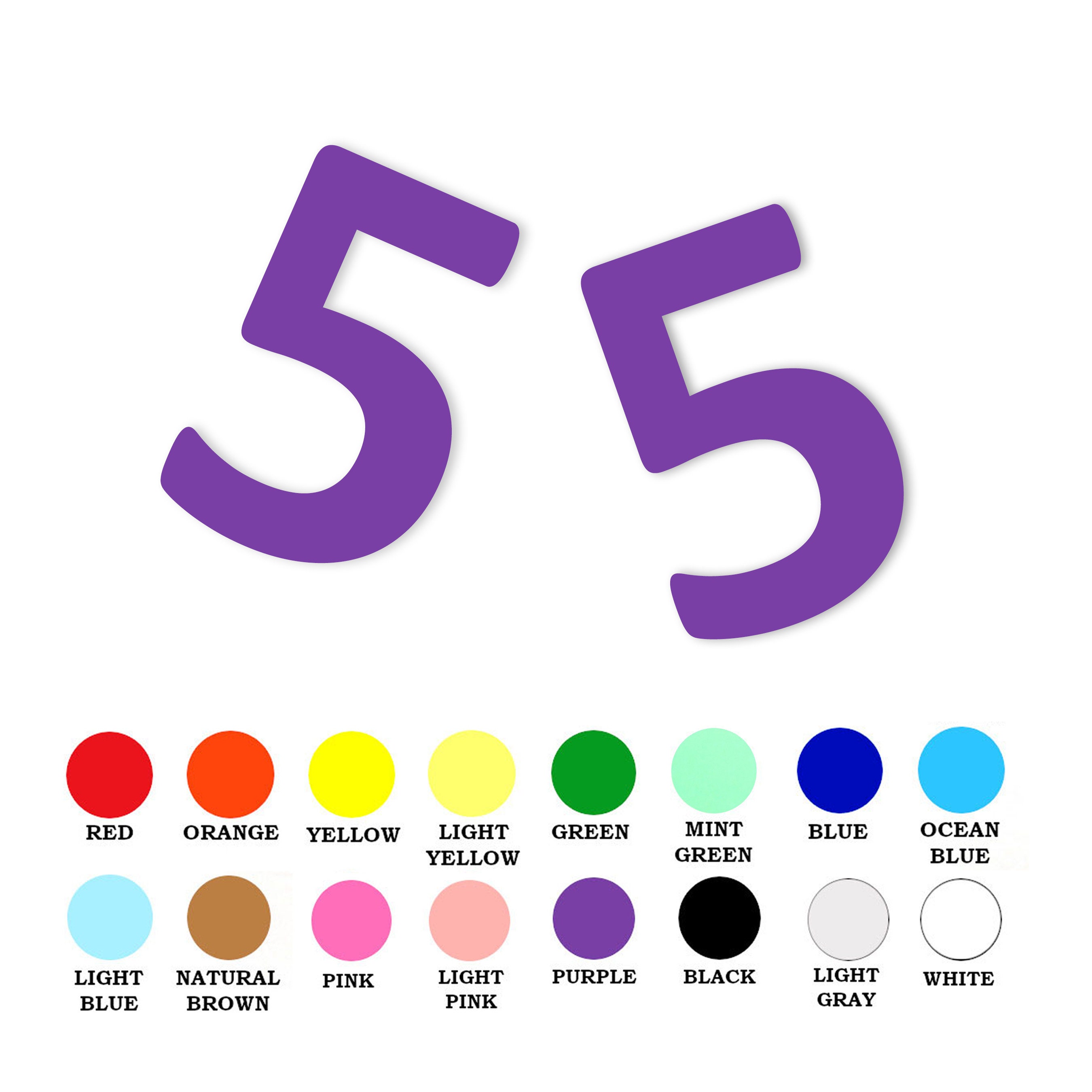 25 Pack - Paper Number 5 Shape, Paper Five Die Cut, Number Five
