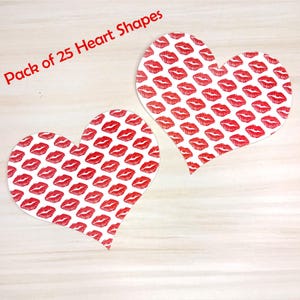 25 Pack - Paper Heart Shapes, Paper Valentines Hearts, Paper Wedding Hearts, Valentines Day Supplies, Valentines Day Crafts