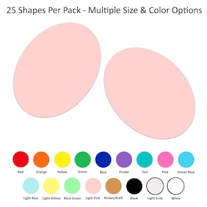 Paquet de 25 - Formes ovales en papier, Papiers ovales découpés, Formes ovales découpées, Accessoires pour fabrication de cartes, Accessoires de fête DIY, Accessoires de scrapbooking