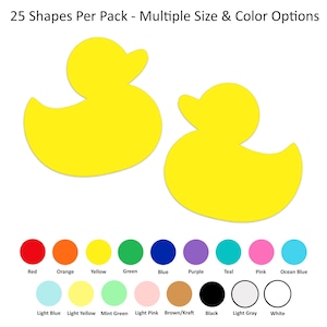 Paquet de 25 - Formes de canard en papier, canard découpé, canards en papier découpés, formes en papier d'animaux de la ferme, fabrication de cartes DIY, fournitures créatives en papier pour travaux manuels