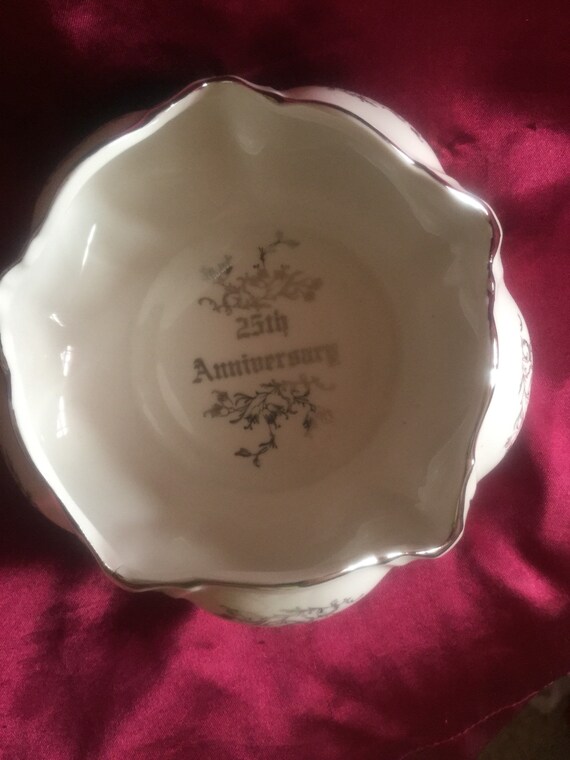 Vintage Kingwood Pottery 23k Platinum Trimmed 25th Anniversary Etsy
