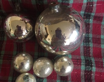 Antique mercury glass Christmas ornaments