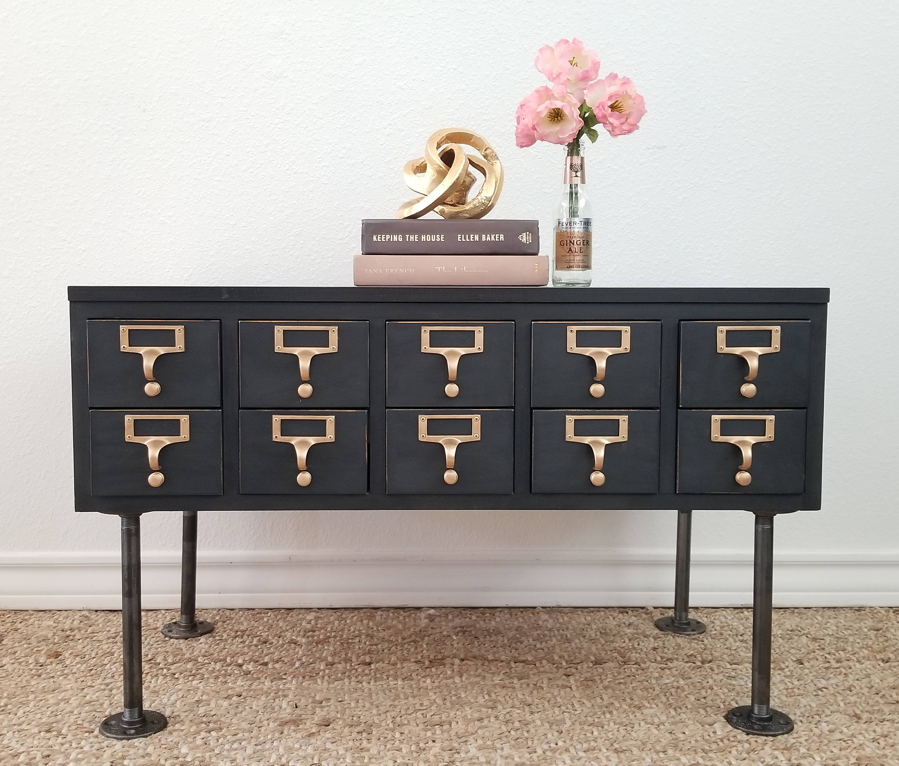 Sold Vintage Library Card Catalog Cabinet Industrial Coffee Table Side Local Pu Only