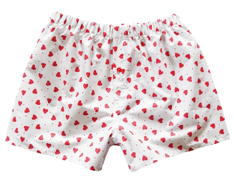small medium mens boxer shorts Boyfriend Boxers red heart lover underwear for him