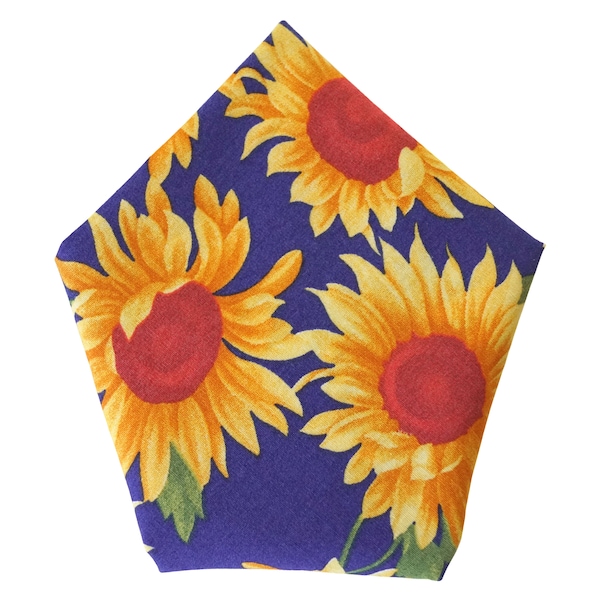 Sunflower handkerchief - floral pocket square hanky - flower suit accessory