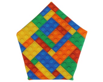 Toy Blocks handkerchief - fun pocket square - multi-coloured accessory