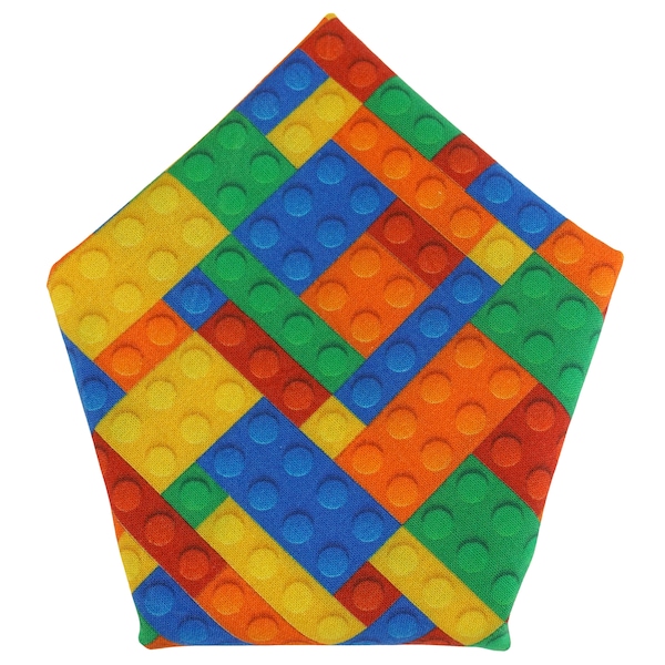 Toy Blocks handkerchief - fun pocket square - multi-coloured accessory