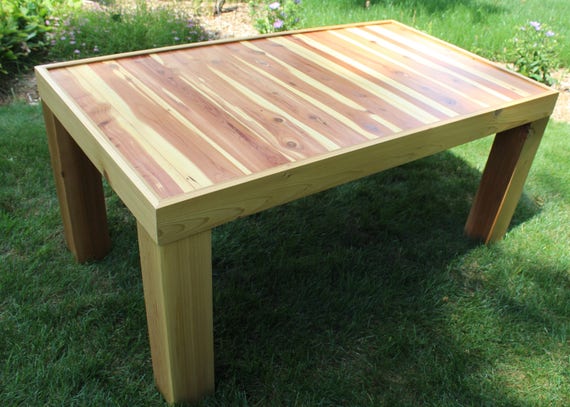 Outdoor Cedar Coffee Table Outdoor Patio Table Sundeck Deck | Etsy