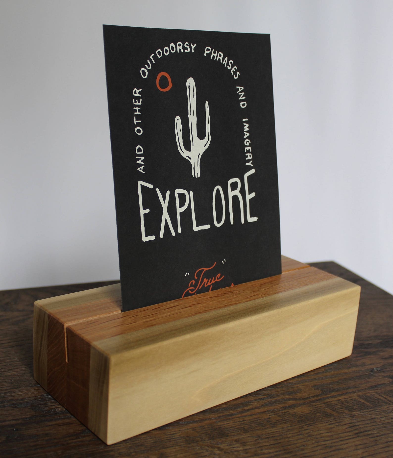 Wood Print Holder Print Stand Wood Block Calendar Business Etsy