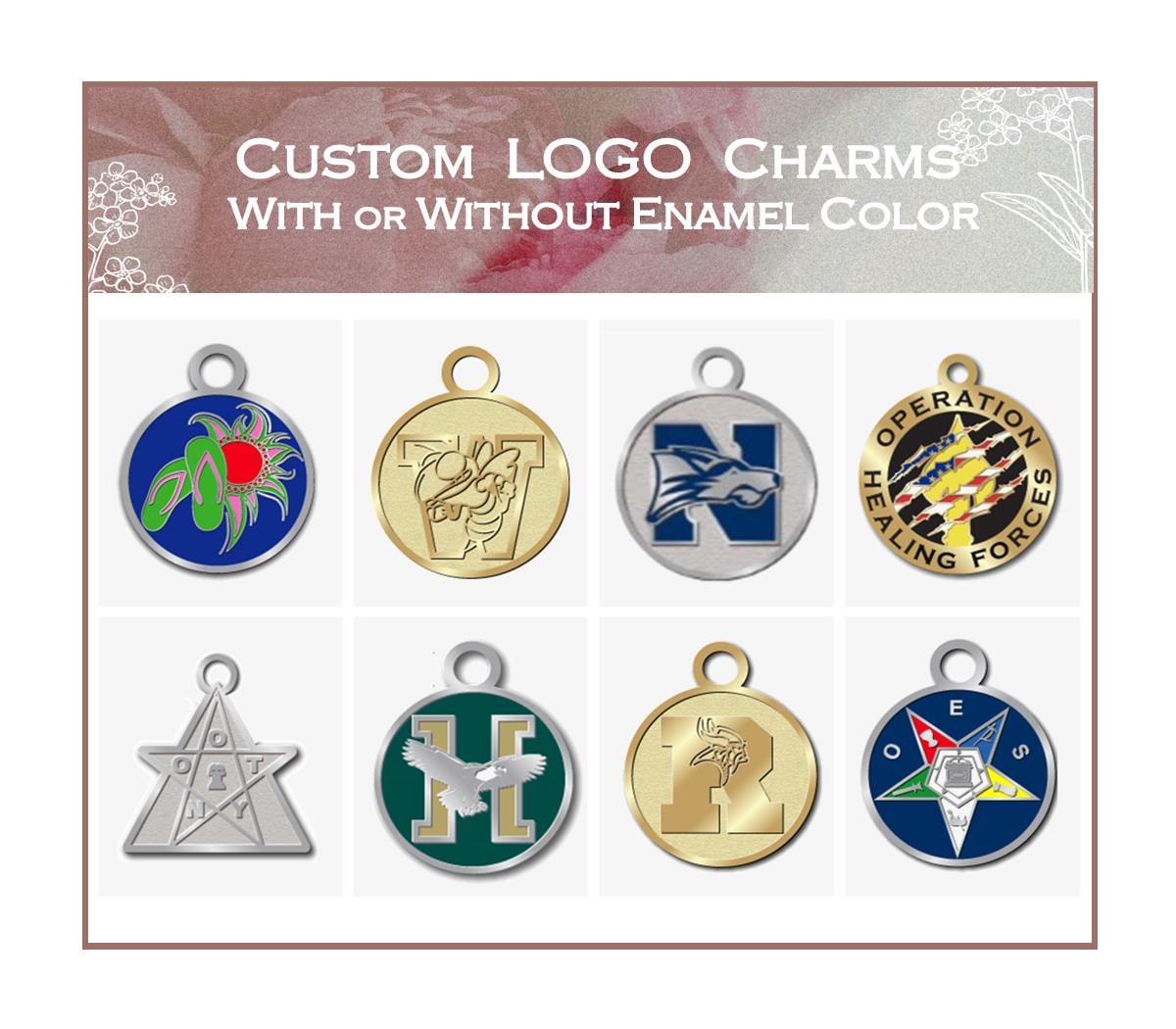 Personalized, Custom Enamel Logo Charms, Employee Awards, Business, School, Cheer, Sorority, Dance, Fundraiser, Graduation, DIGITAL PROOF