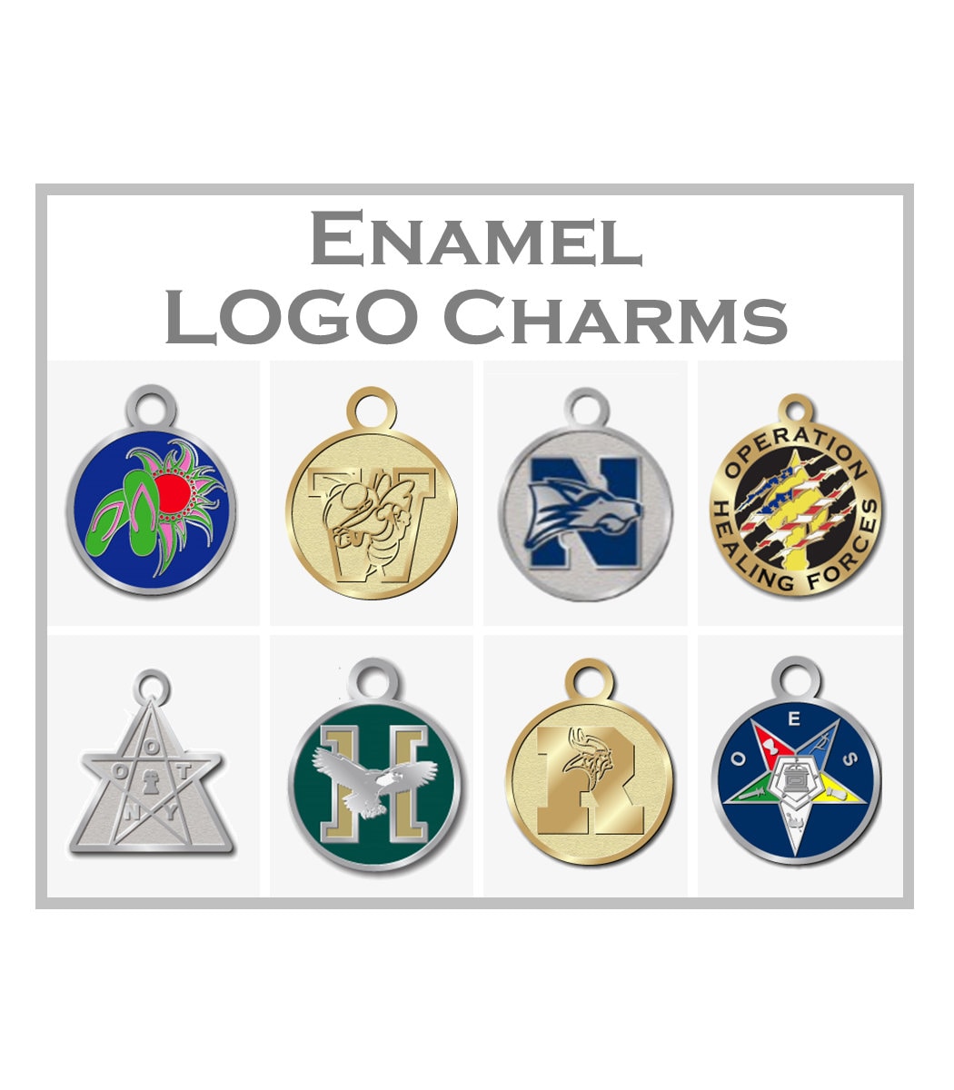 Custom Designed Twist-Edge Charms for Jewelry Making Bulk Logo Charms Vertical Loops / 3 Charms