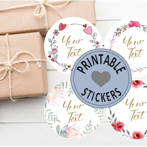 Personalized Printable Stickers, PDF, Digital File, Custom Round Labels, Circle Labels, Gift Labels, 1.5&quot; | 2&quot; | 2.5&quot; |  ANY SIZE