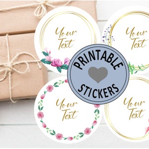 Printable Personalized Stickers, Custom Stickers, Tags, PDF, Digital File, Round Labels, Gift Labels, 1.5" | 2" | 2.5" | Choose your size