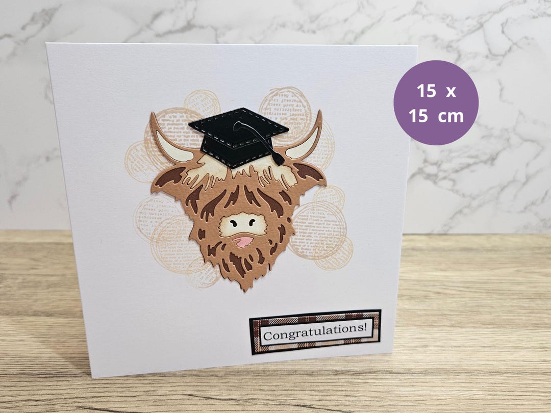 Highland Cow Graduation Card 