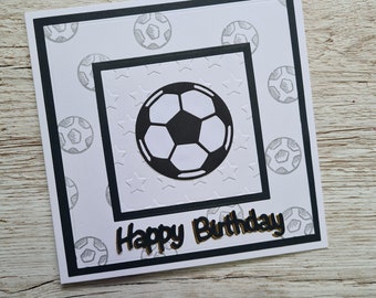 Black and White Football Birthday Card - Handmade Card - Masculine Birthday