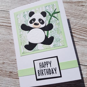 Handgemachte Panda Geburtstagskarte / Happy Birthday / niedlich / Tier