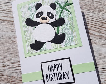 Handmade panda birthday card / Happy Birthday / cute / animal
