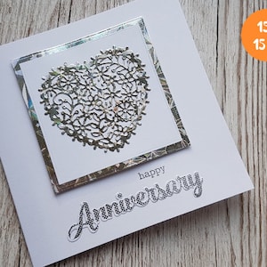 Carte d'anniversaire diamant - 60e anniversaire de mariage - voeux d'anniversaire fabriqués à la main