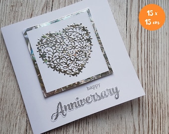 Diamond Anniversary Card - 60th Wedding Anniversary - Handcrafted Anniversary Greetings