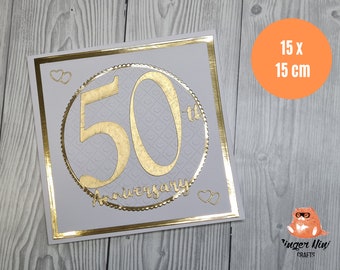 Handmade golden wedding anniversary card / 50th wedding anniversary card