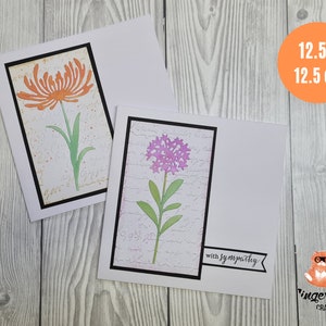 Blumige Beileidskarte - Handgemachte Kondolenzkarte - Trauerfall