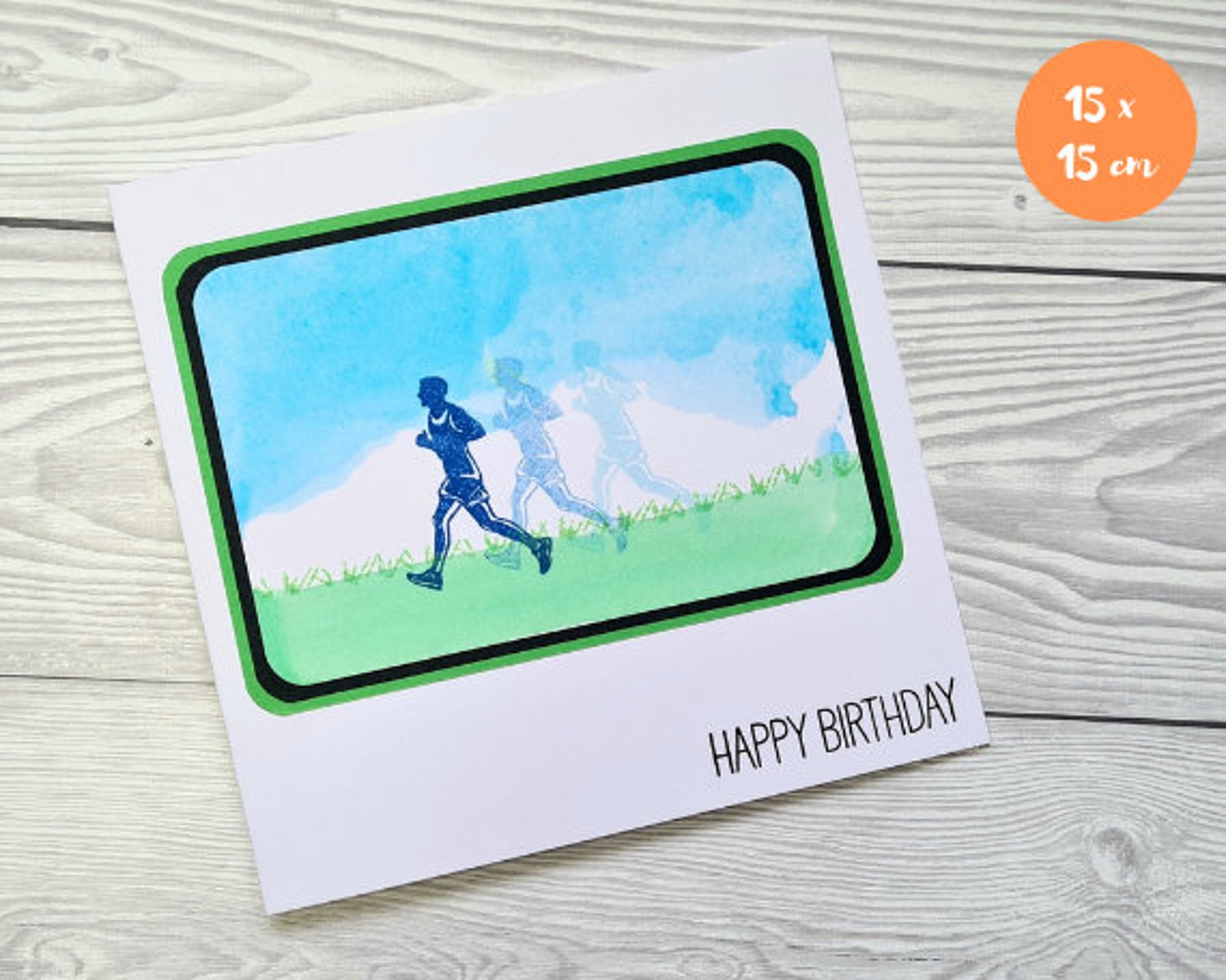 Running Birthday Card Handmade Greetings Card Happy Etsy 日本