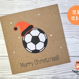 Orange und schwarze Fußball Weihnachtskarte - Handgemachte Nikolaus Sport Karte - Dundee United