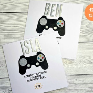Carte d'anniversaire personnalisée de jeu vidéo - carte d'anniversaire d'âge - fabriquée à la main - pour un enfant - adolescent - fils - fille - petit-enfant