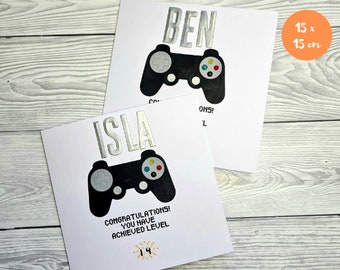 Personalized Video Game Controller Birthday Card: Level Up!