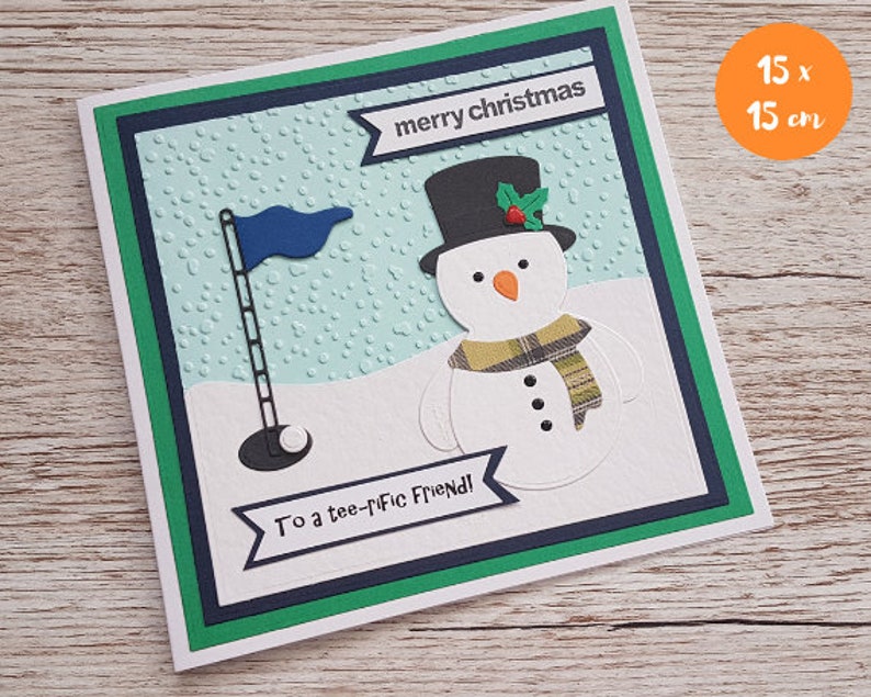 Golf Christmas Card Handmade Card for Family Golfing Etsy