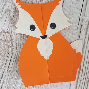 Fox handmade card / Cute fox folding card / Gatefold fox card / Fox birthday card /thank you card / just because card / Woodland animal card image 3