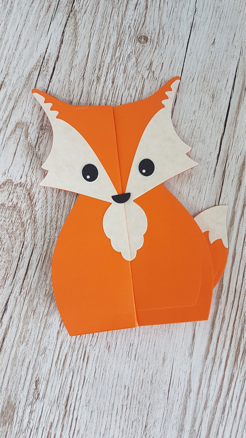 Fox handmade card / Cute fox folding card / Gatefold fox card / Fox birthday card /thank you card / just because card / Woodland animal card image 3