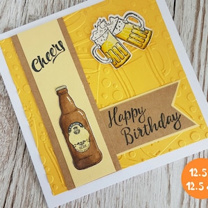 Bier Geburtstagskarte - Karten für Männer - Handgefertigt