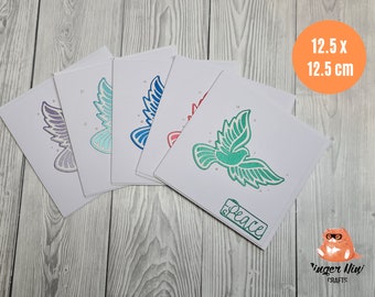 Dove of Peace pack of 5 Christmas Cards - Various Colours Available - Handmade Holiday Cards