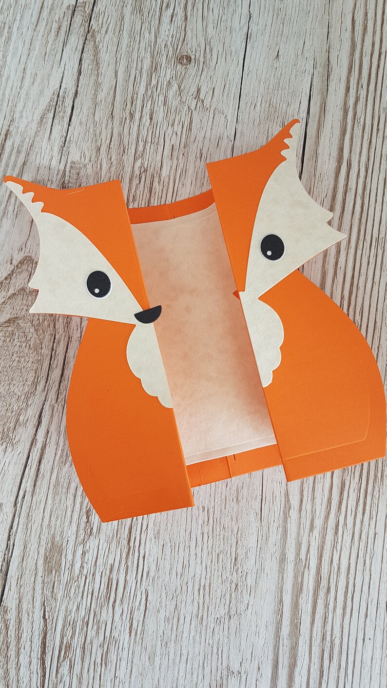 Fox handmade card / Cute fox folding card / Gatefold fox card / Fox birthday card /thank you card / just because card / Woodland animal card image 4