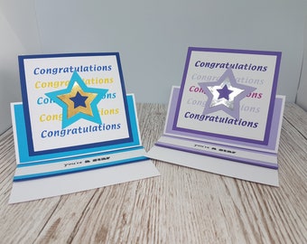 Handmade Congratulations card/ handcrafted/ You're a star/ Exam success/ New job/ Easel card