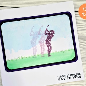 Handgefertigte Golf Geburtstagskarte für Damen – Happy Birdie To You – Innen leer – Andenken Grußkarte für Golferin – Sporting Lustiges Wortspiel