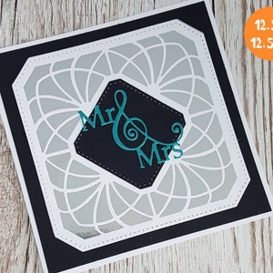 Carte de mariage art déco faite main / Carte de M. et Mme / Carte du jour du mariage / Carte des jeunes mariés / Carte de félicitations pour le mariage / Travaux manuels ninja au gingembre