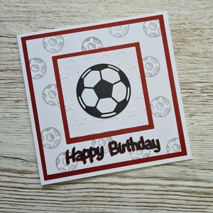 Carte d'anniversaire football bordeaux et blanche - Carte faite main pour garçon/homme - Hearts Football Club