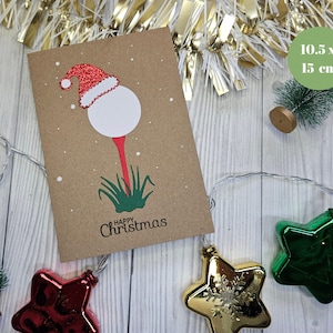 Golfball Weihnachtskarte - Handgefertigte Karte für einen Golfer