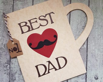 Best Dad mug shaped card / Card for Dad / Father's Day Card / Coffee card for Dad/ Tea card for Dad