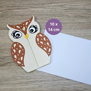 Carte chouette effraie des cloches - Carte en forme d'oiseau fabriquée à la main pour toutes les occasions