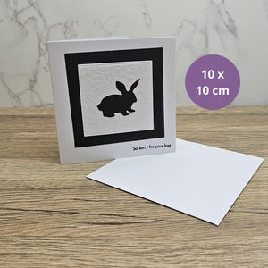 Kaninchen Beileid Karte - Handgefertigtes Haustier Beileid - Es tut mir leid für Ihren Verlust