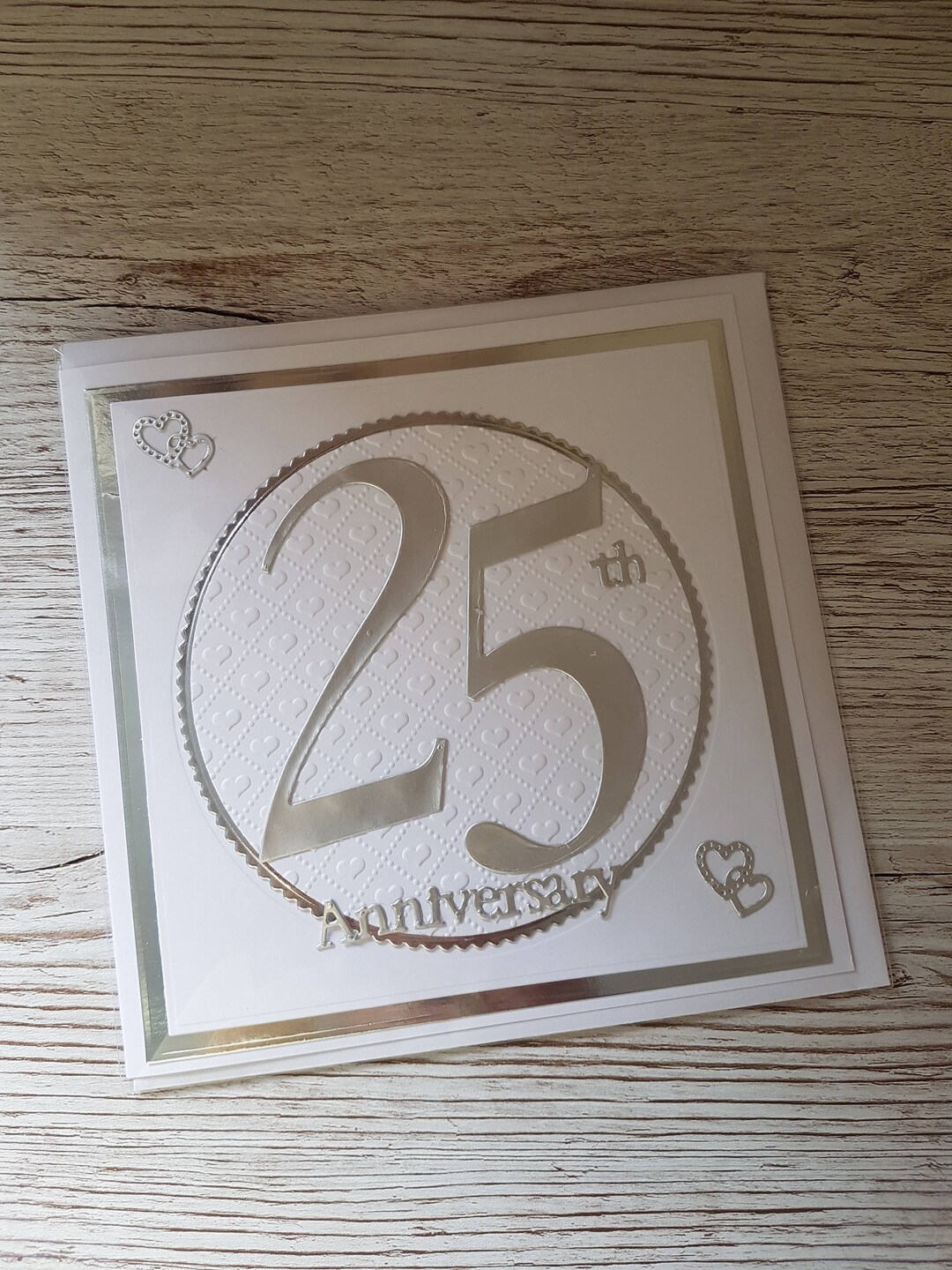 Silver Wedding Anniversary Card/ 25th Anniversary Handmade Card - Etsy UK