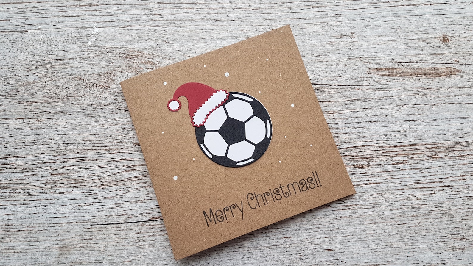 Football Christmas Card Handmade Sporting Card Maroon Etsy