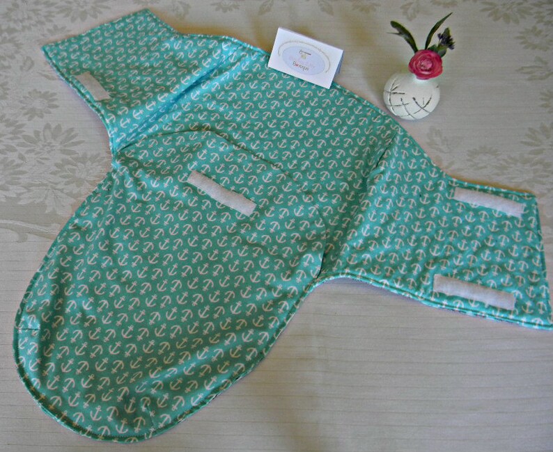 Light Aqua Swaddle Wrap With Anchor Pattern Newborn 3 Mo. Etsy