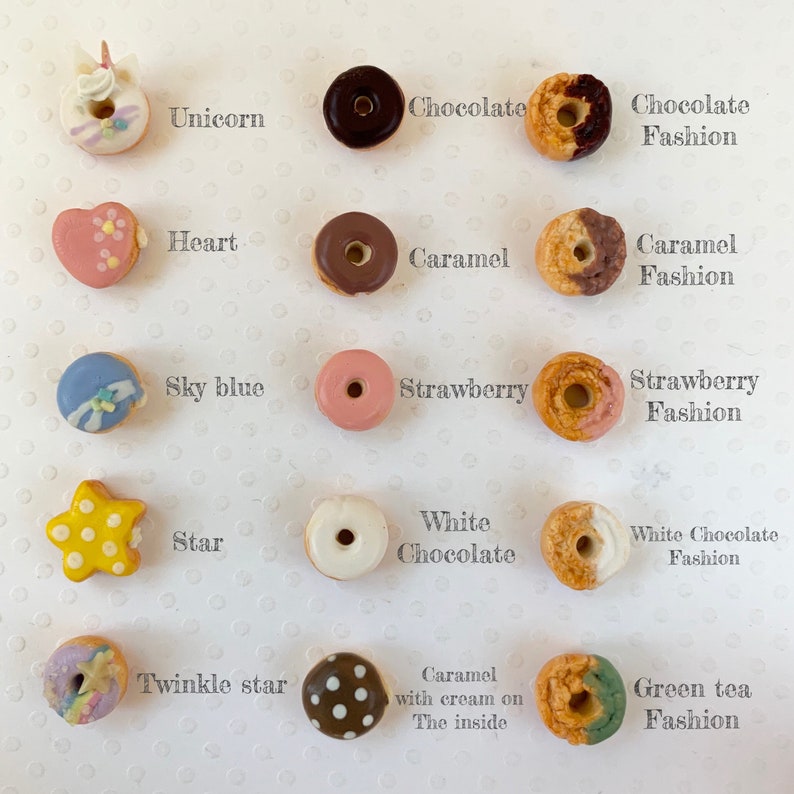 Miniature Donut Dollhouse Donut Snack food miniature donuts unicorn