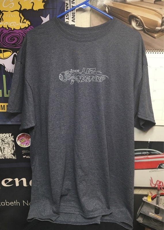 Hand-painted Grey t-shirt 'Flaming Eyeball'