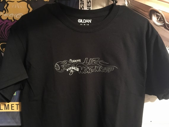 Hand-painted 'flaming eyeball' t-shirt